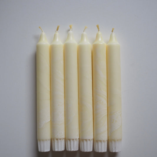 Lys - gul hvit marmor 1.stk