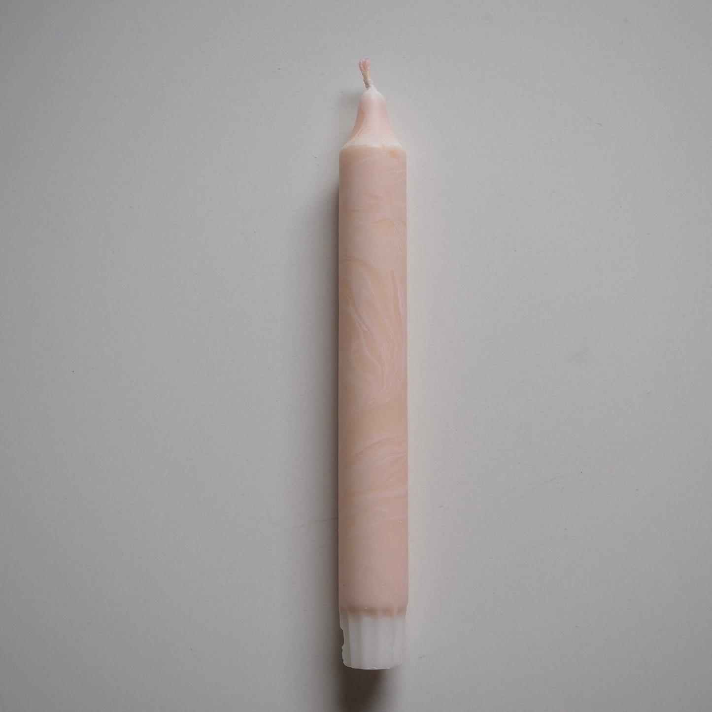 Lys - fersken hvit marmor 1.stk