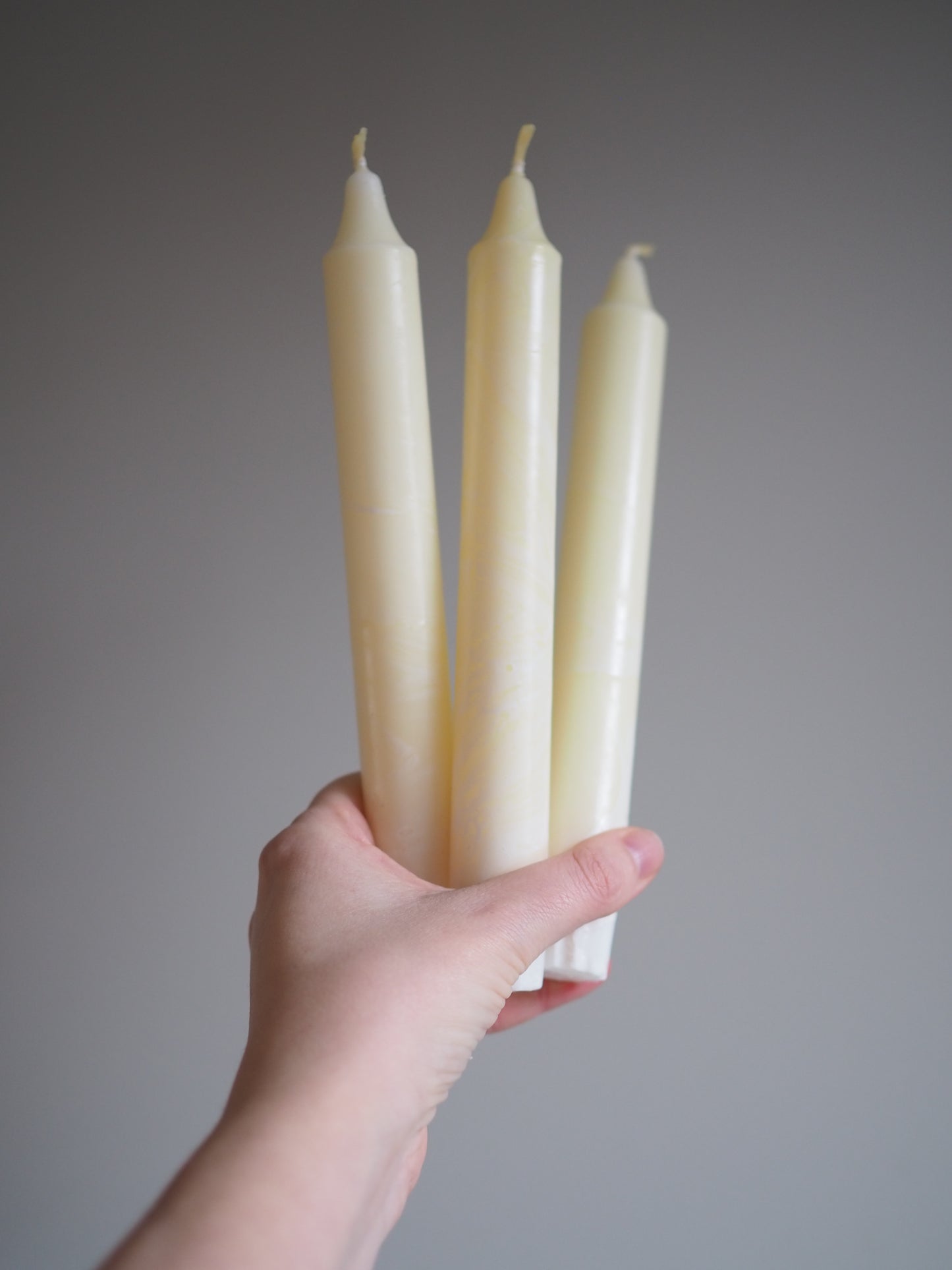 Lys - gul hvit marmor 1.stk