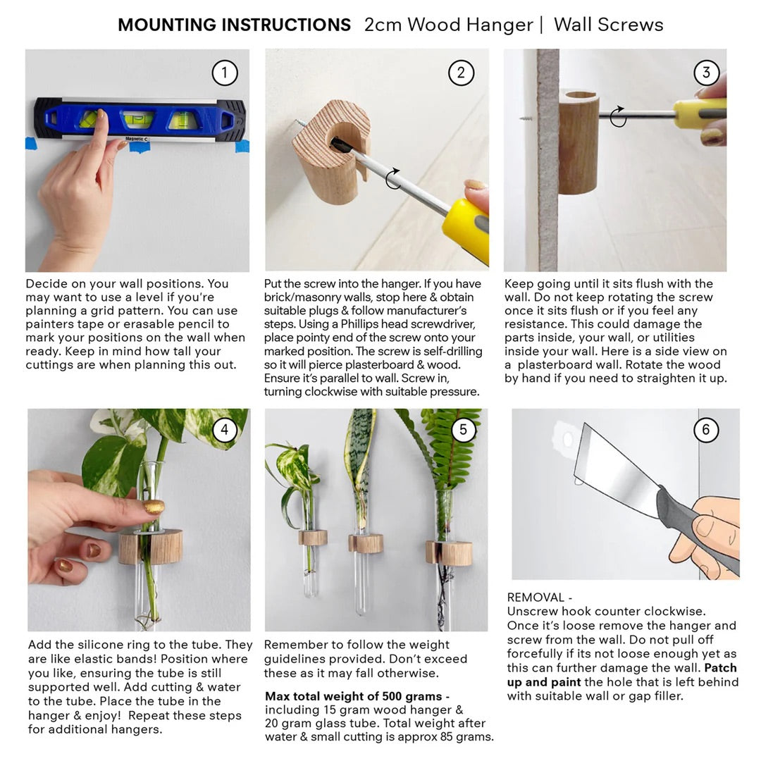 Stiklingvase til vegg 1.stk