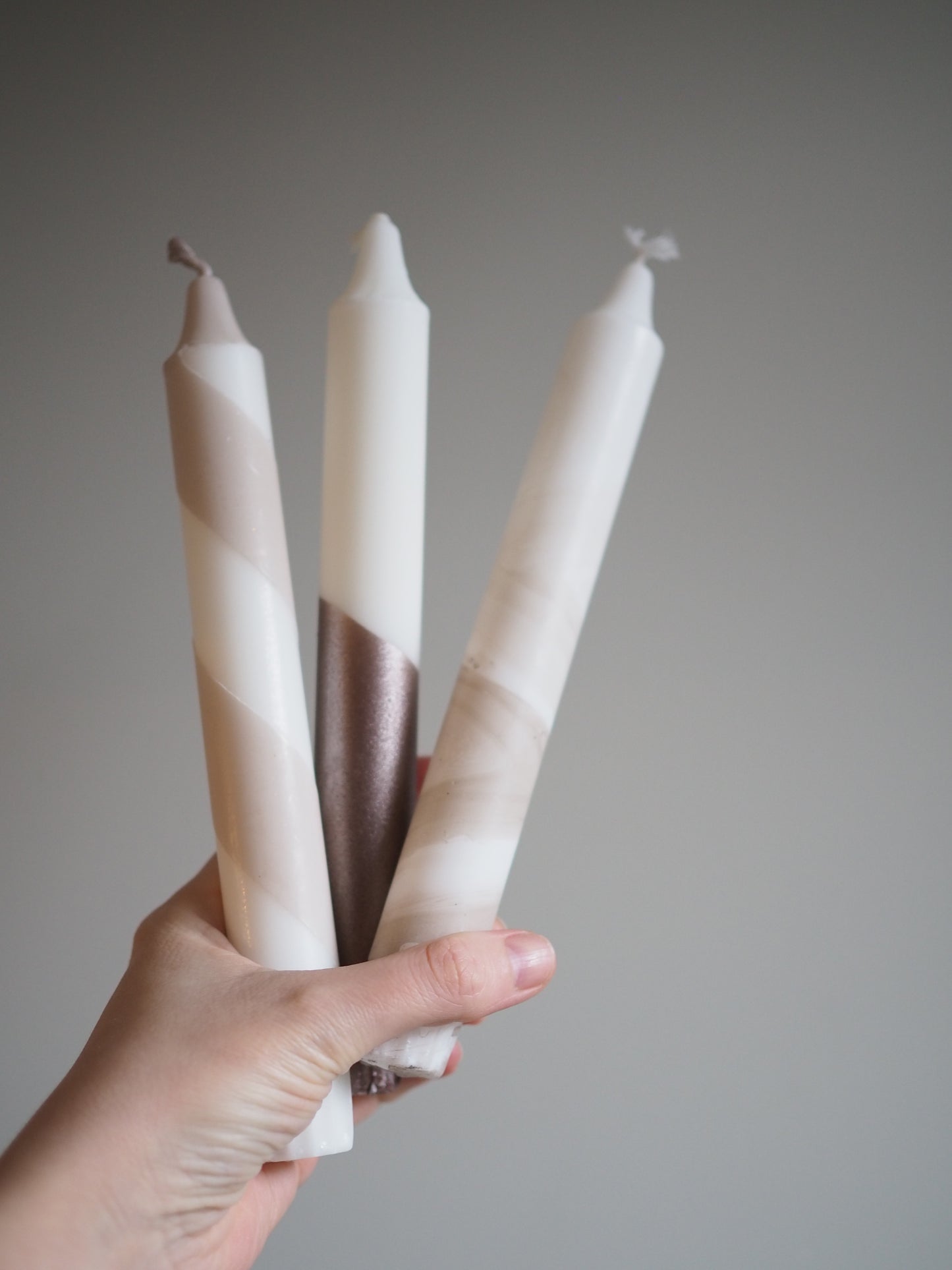 Lys - Kobber og hvit 1.stk