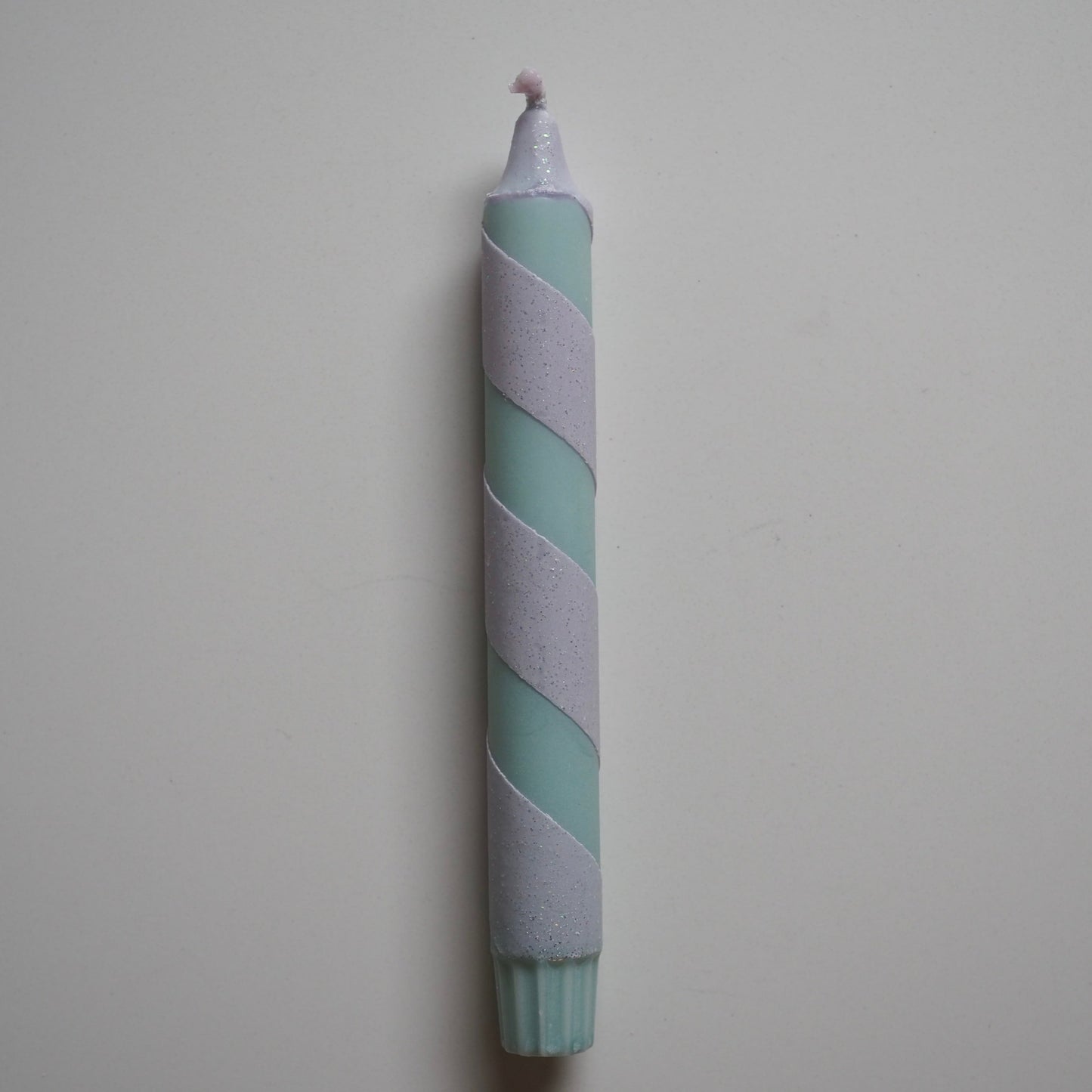 Lys - swirl lilla glitter og turkis 1.stk